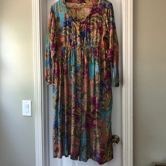 Adini Vintage Boho Maxi Dress size M - Picture 2 of 7
